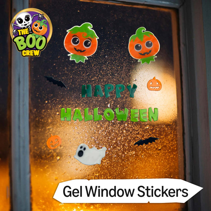 The Boo Crew Halloween Gel Window Stickers Pumpkin Wall Decoration