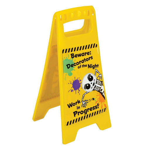 The Boo Crew Halloween Decorations Warning Sign Work in Progress Decor