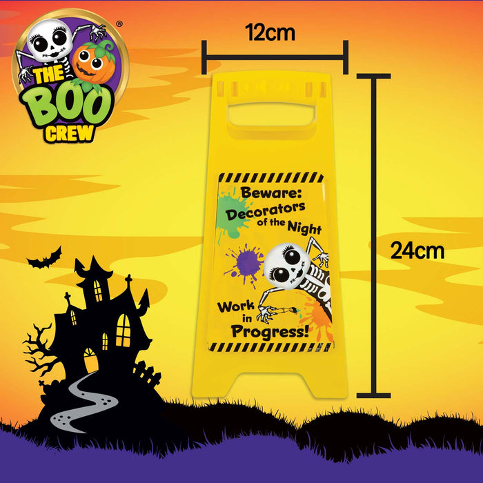 The Boo Crew Halloween Decorations Warning Sign Work in Progress Decor