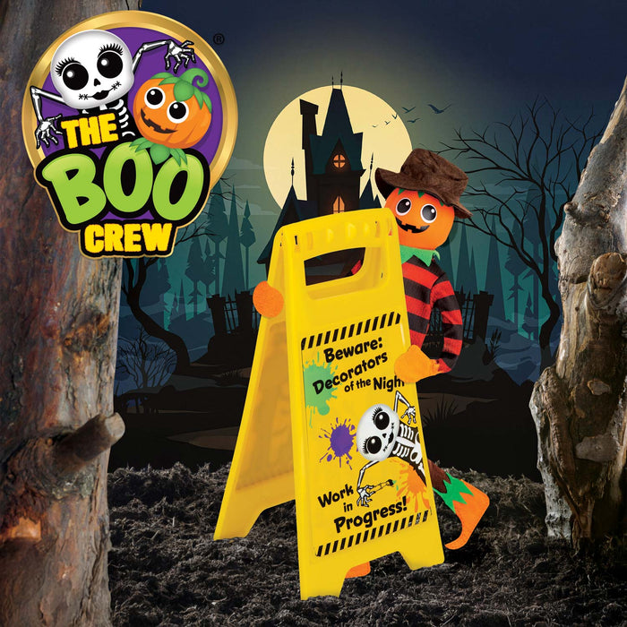 The Boo Crew Halloween Decorations Warning Sign Work in Progress Decor