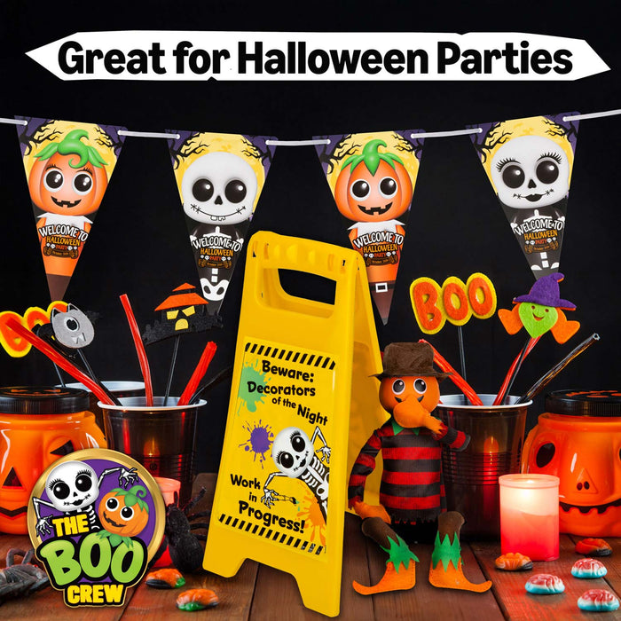 The Boo Crew Halloween Decorations Warning Sign Work in Progress Decor