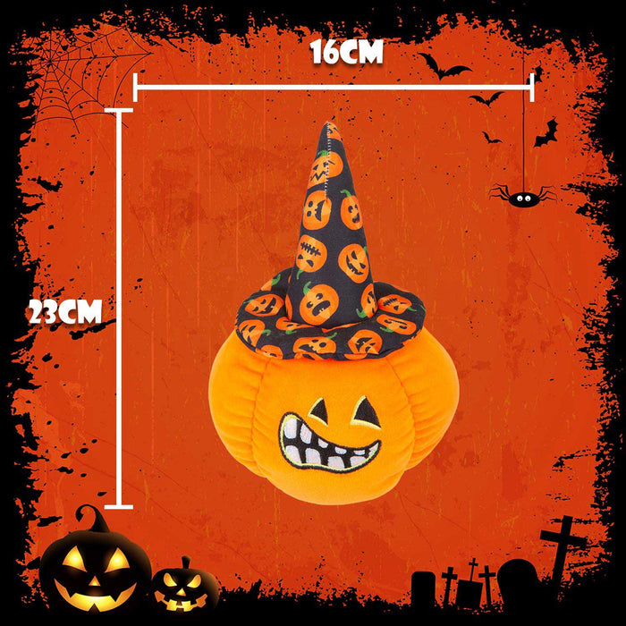 Pumpkin Soft Toy Witches Hat Halloween 23cm x 16cm Black X 1