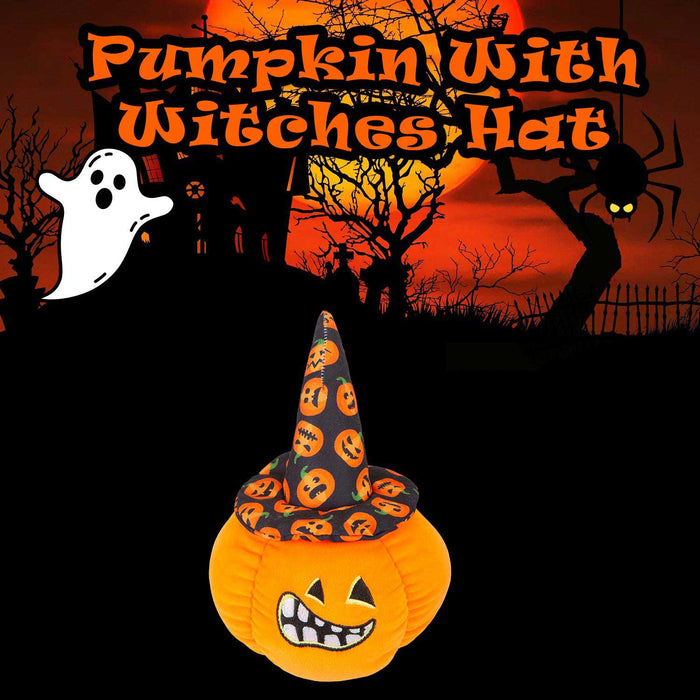 Pumpkin Soft Toy Witches Hat Halloween 23cm x 16cm Black X 1