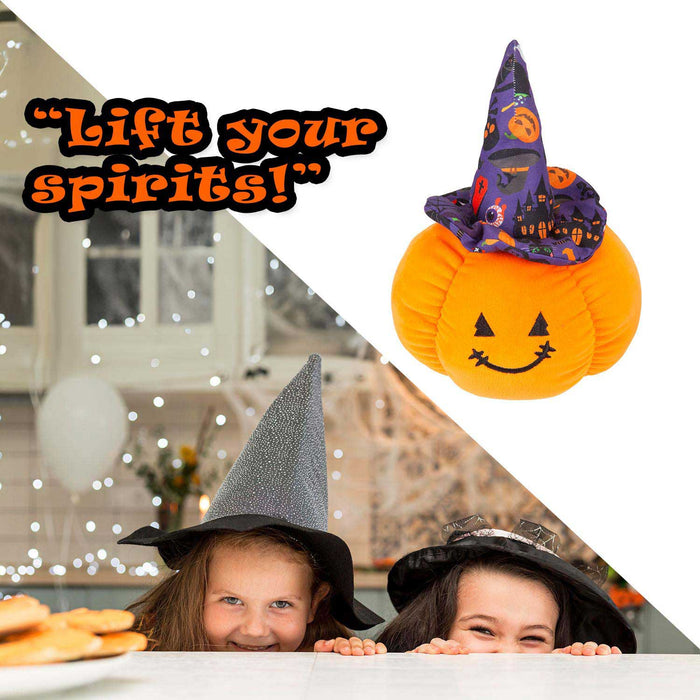 Pumpkin Soft Toy Witches Hat Halloween 23cm x 16cm Purple X 1