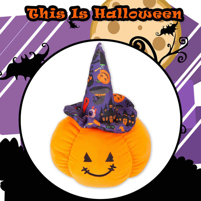 Pumpkin Soft Toy Witches Hat Halloween 23cm x 16cm Purple X 1
