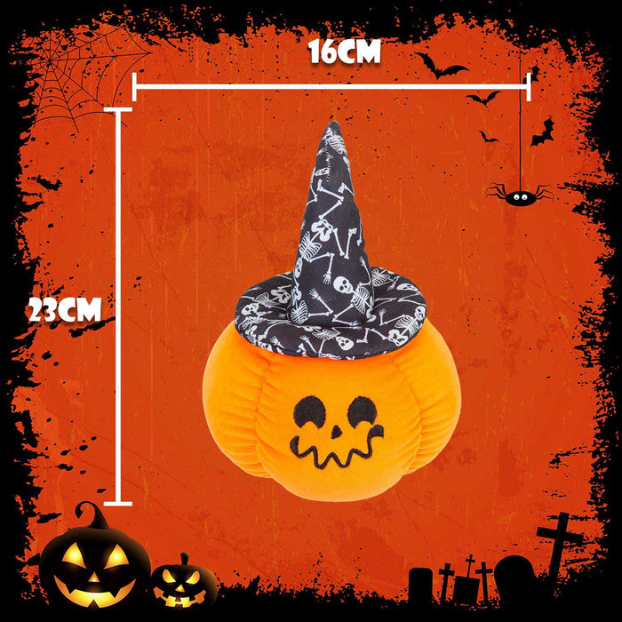 Pumpkin Soft Toy Witches Hat Halloween 23cm x 16cm Black X 1