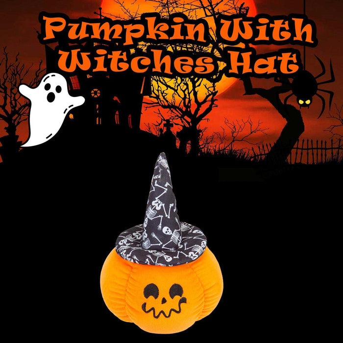 Pumpkin Soft Toy Witches Hat Halloween 23cm x 16cm Black X 1