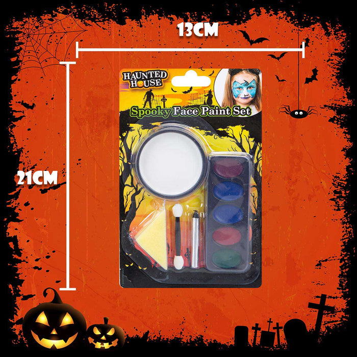 White Face Paint Set Halloween Decoration 21cm x 13cm White X 1