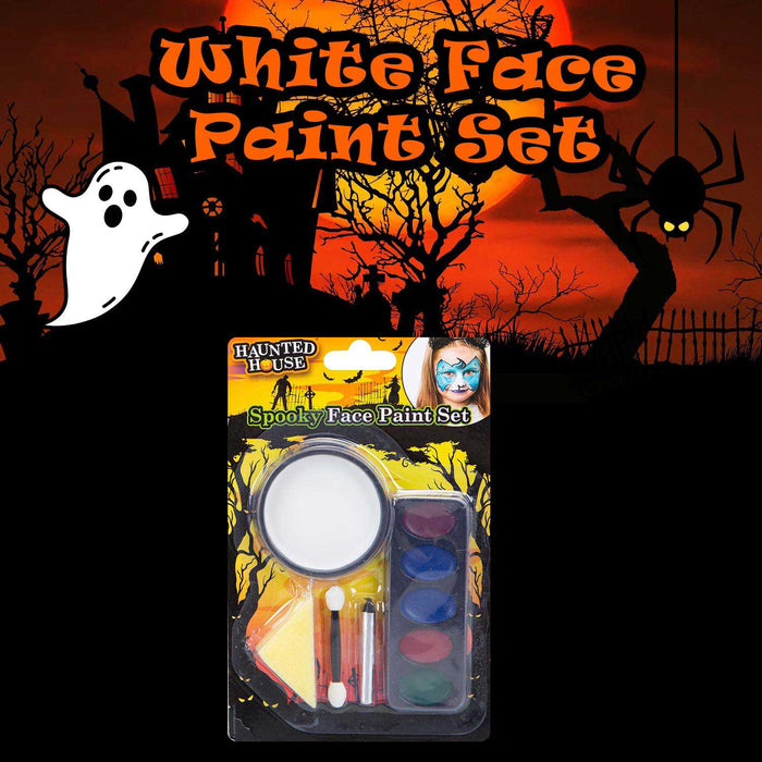 White Face Paint Set Halloween Decoration 21cm x 13cm White X 1
