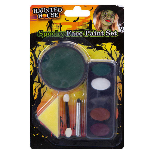 Green Face Paint Set Halloween Decoration 21cm x 13cm Green X 1
