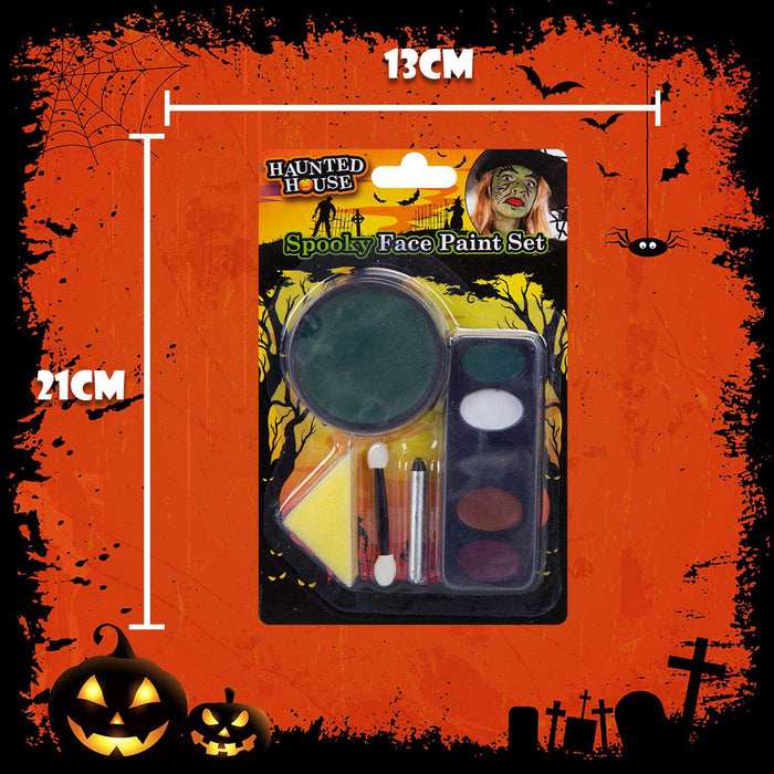 Green Face Paint Set Halloween Decoration 21cm x 13cm Green X 1