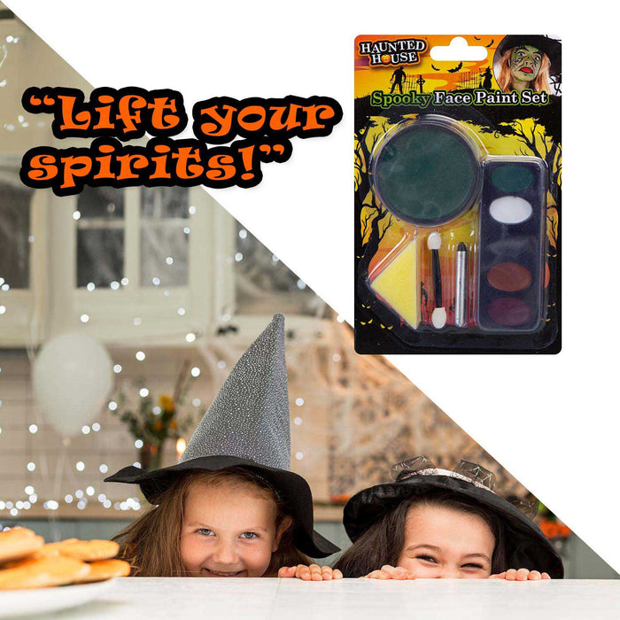Green Face Paint Set Halloween Decoration 21cm x 13cm Green X 1