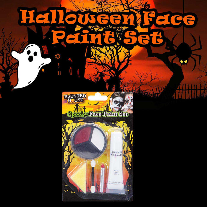Halloween Face Paint Set Fancy Dress 21cm x 13cm Red White Black X 1