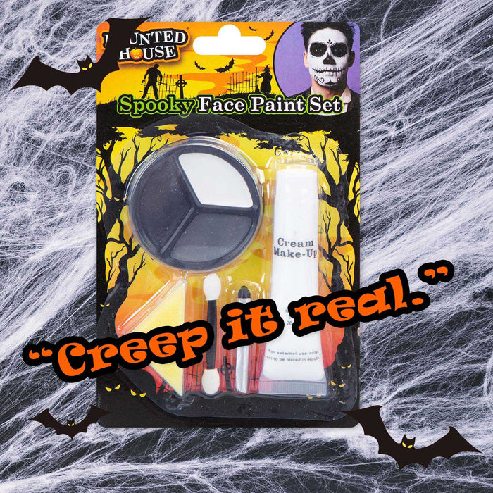 Halloween Face Paint Set Fancy Dress 21cm x 13cm Red Grey Black X 1