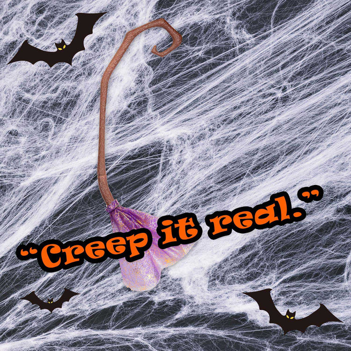 Crooked Witches Broom Halloween Fancy Dress 88cm x 20cm Purple X 1