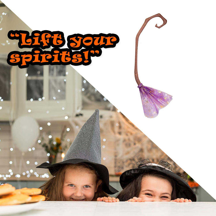 Crooked Witches Broom Halloween Fancy Dress 88cm x 20cm Purple X 1