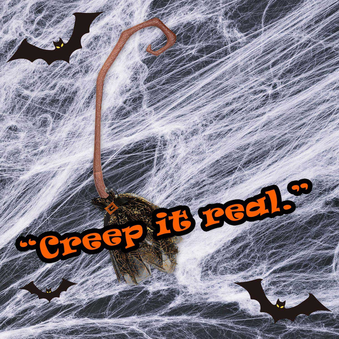 Crooked Witches Broom Halloween Fancy Dress 88cm x 20cm Black X 1