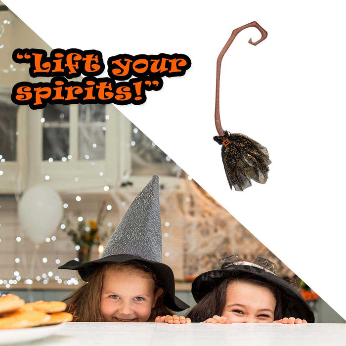 Crooked Witches Broom Halloween Fancy Dress 88cm x 20cm Black X 1