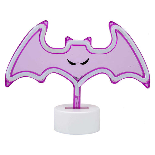 Neon Bat Table Light Halloween Decoration 20cm x 26cm Purple X 1