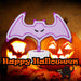 Neon Bat Table Light Halloween Decoration 20cm x 26cm Purple X 1