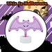 Neon Bat Table Light Halloween Decoration 20cm x 26cm Purple X 1