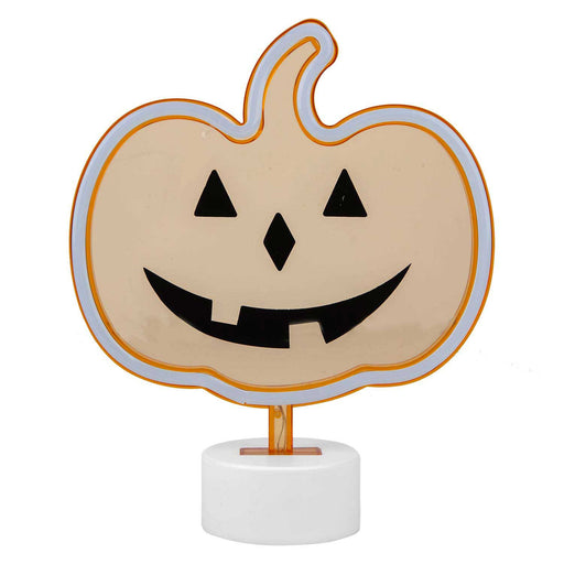 Neon Pumkin Table Light Halloween Decoration 20cm x 26cm Orange X 1