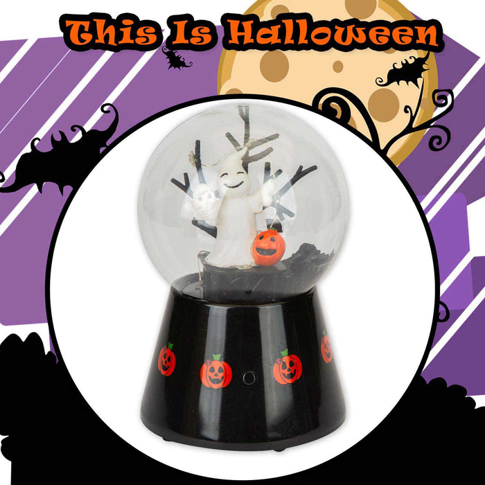 Halloween Globe Decoration Light up Trinket 17cm x 10cm Black X 1