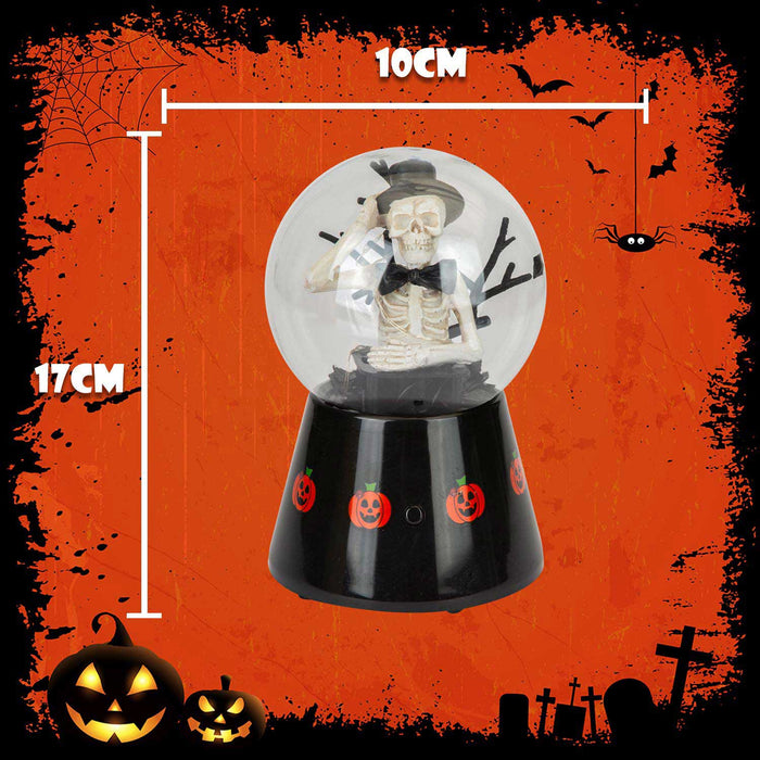 Halloween Globe Decoration Light up Trinket 17cm x 10cm Black X 1