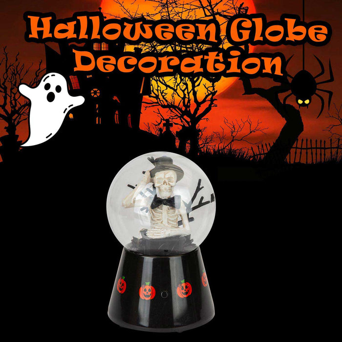 Halloween Globe Decoration Light up Trinket 17cm x 10cm Black X 1