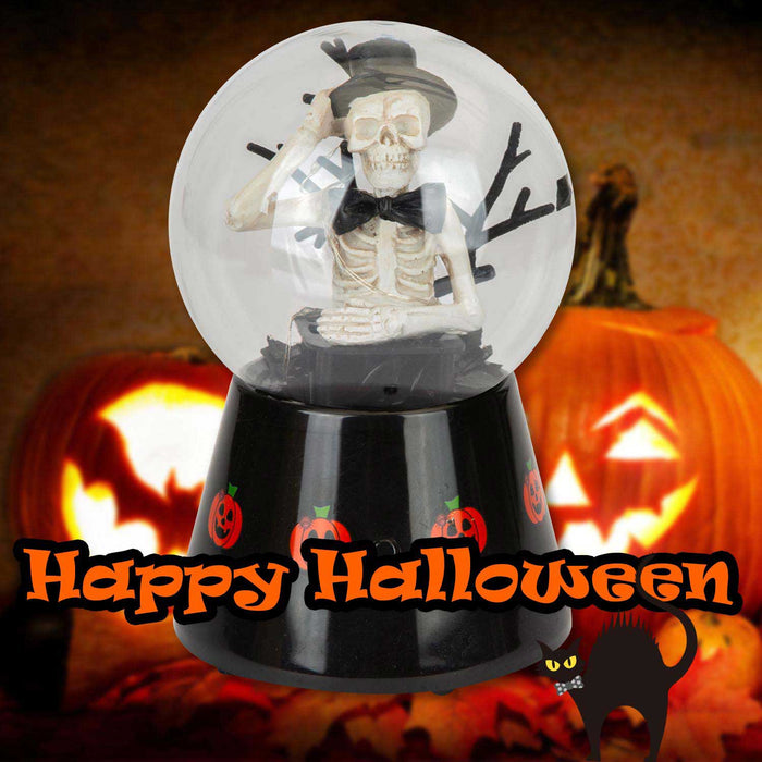 Halloween Globe Decoration Light up Trinket 17cm x 10cm Black X 1