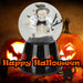 Halloween Globe Decoration Light up Trinket 17cm x 10cm Black X 1