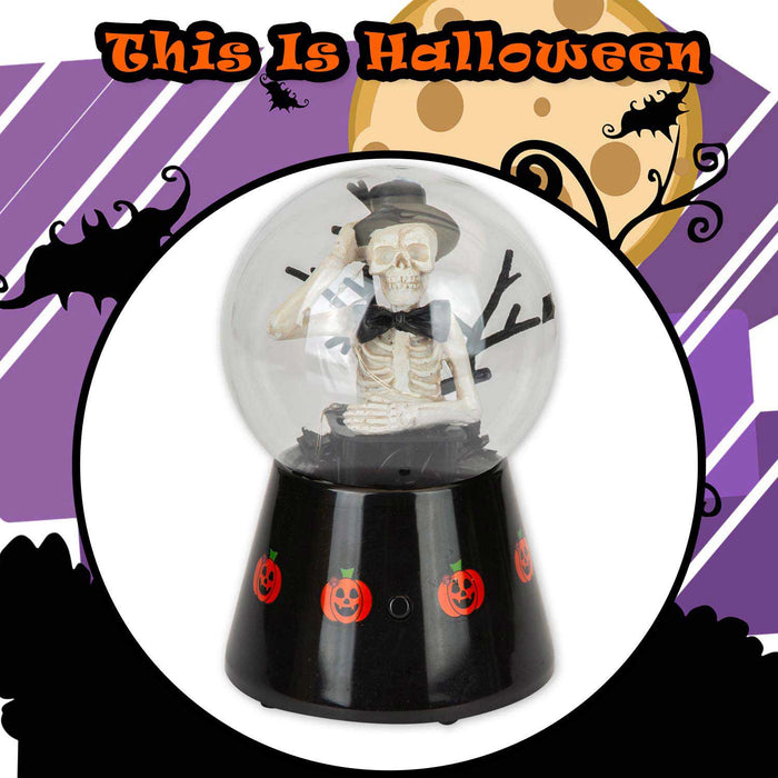 Halloween Globe Decoration Light up Trinket 17cm x 10cm Black X 1