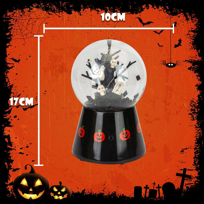 Halloween Globe Decoration Light up Trinket 17cm x 10cm Black X 1