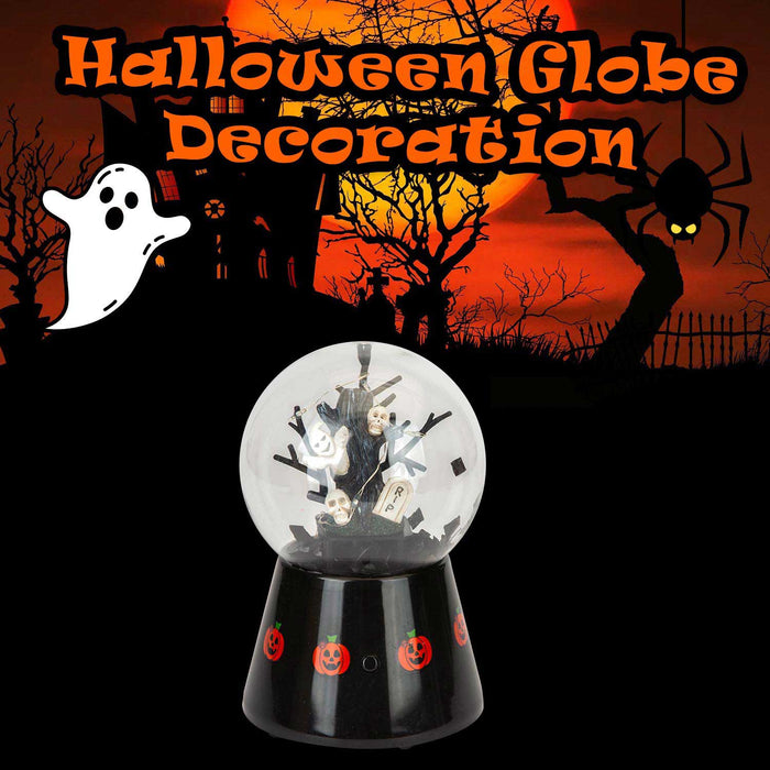 Halloween Globe Decoration Light up Trinket 17cm x 10cm Black X 1