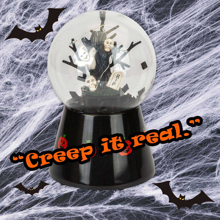 Halloween Globe Decoration Light up Trinket 17cm x 10cm Black X 1