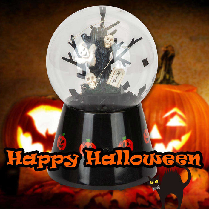 Halloween Globe Decoration Light up Trinket 17cm x 10cm Black X 1