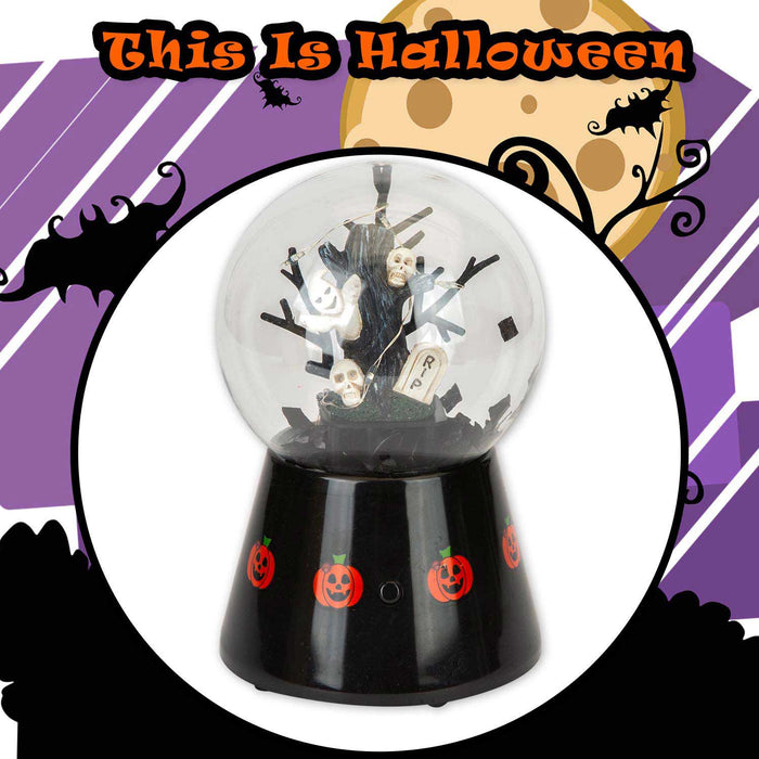 Halloween Globe Decoration Light up Trinket 17cm x 10cm Black X 1