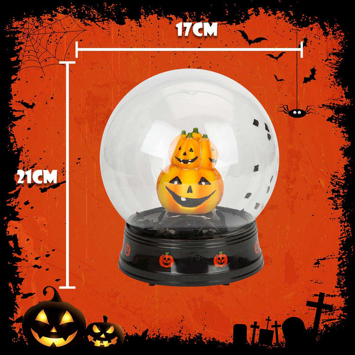 Halloween Globe Decoration Light up Trinket 21cm x 17cm Black X 1