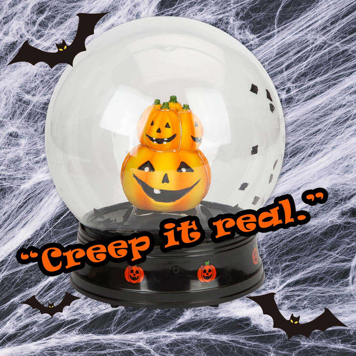Halloween Globe Decoration Light up Trinket 21cm x 17cm Black X 1