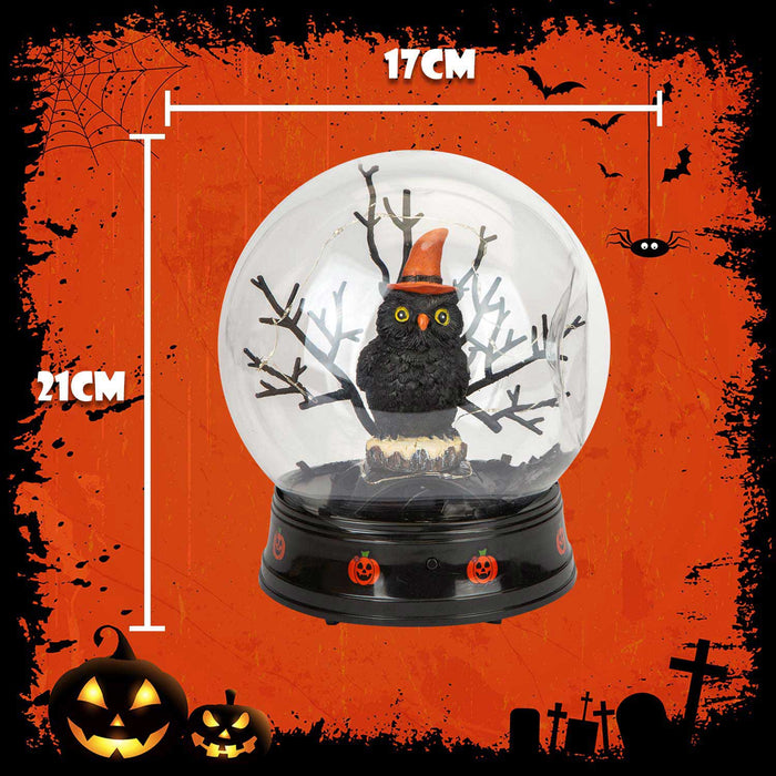 Halloween Globe Decoration Light up Trinket 21cm x 17cm Black X 1
