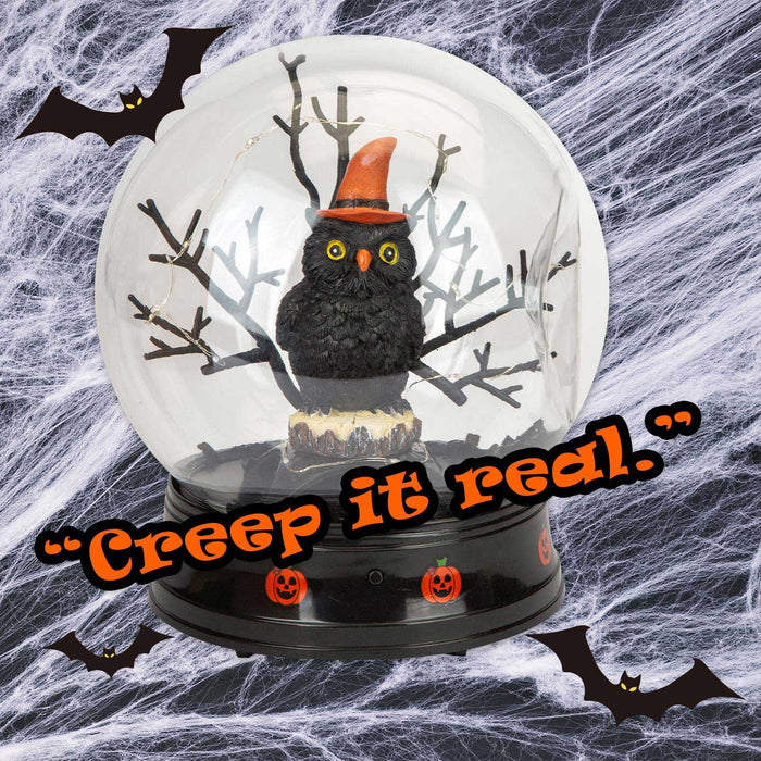 Halloween Globe Decoration Light up Trinket 21cm x 17cm Black X 1