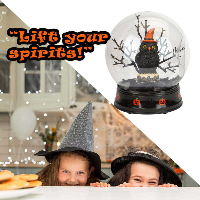 Halloween Globe Decoration Light up Trinket 21cm x 17cm Black X 1