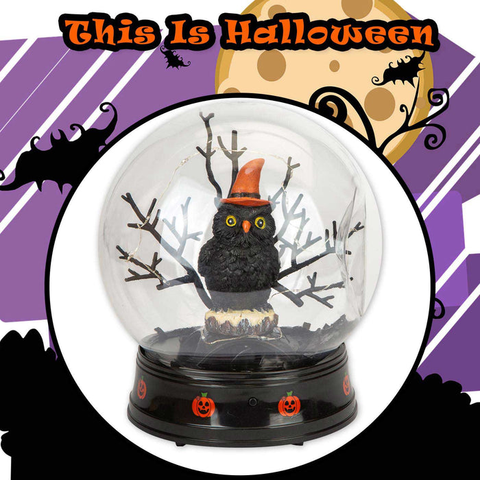 Halloween Globe Decoration Light up Trinket 21cm x 17cm Black X 1