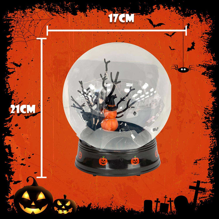 Halloween Globe Decoration Light up Trinket 21cm x 17cm Black X 1