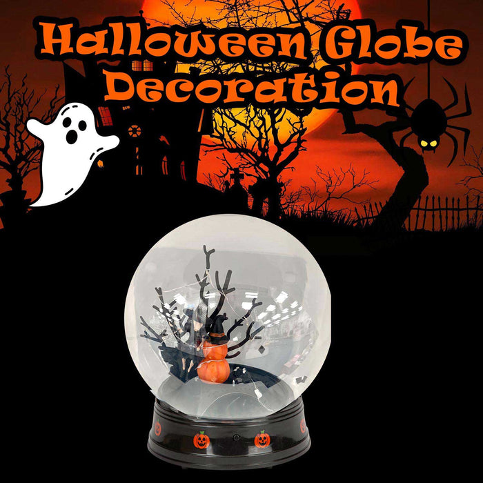 Halloween Globe Decoration Light up Trinket 21cm x 17cm Black X 1