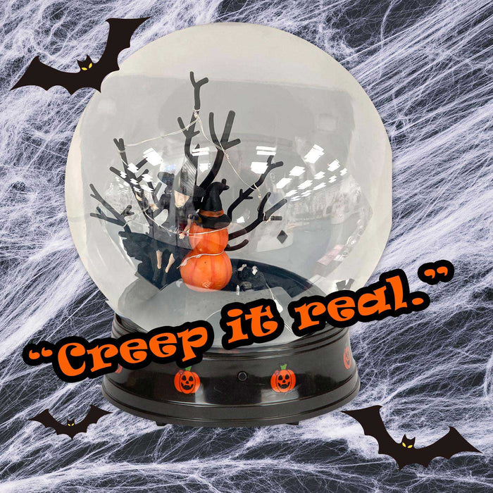 Halloween Globe Decoration Light up Trinket 21cm x 17cm Black X 1