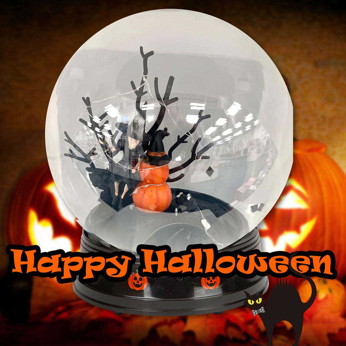 Halloween Globe Decoration Light up Trinket 21cm x 17cm Black X 1