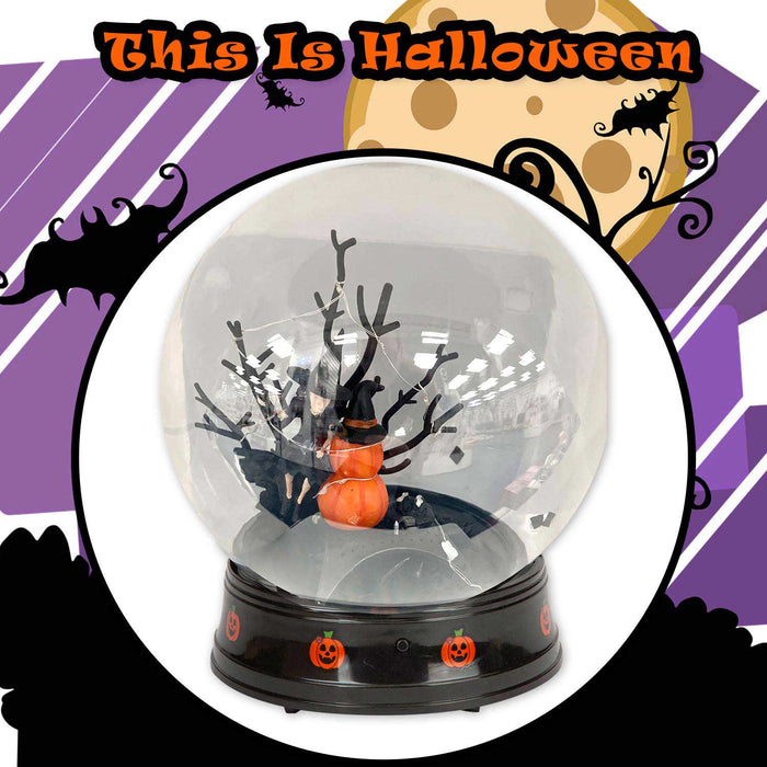 Halloween Globe Decoration Light up Trinket 21cm x 17cm Black X 1