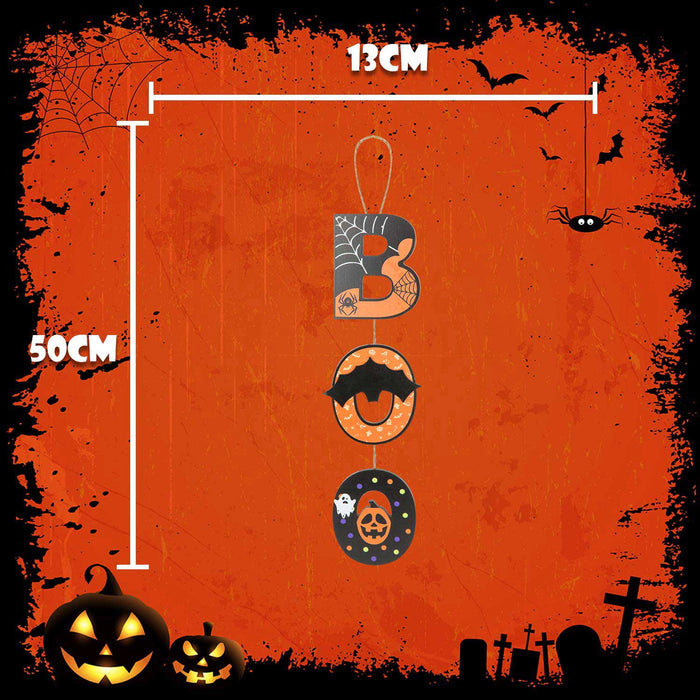 Boo Hanging Sign Halloween Decoration 50cm x 13cm Multi X 1