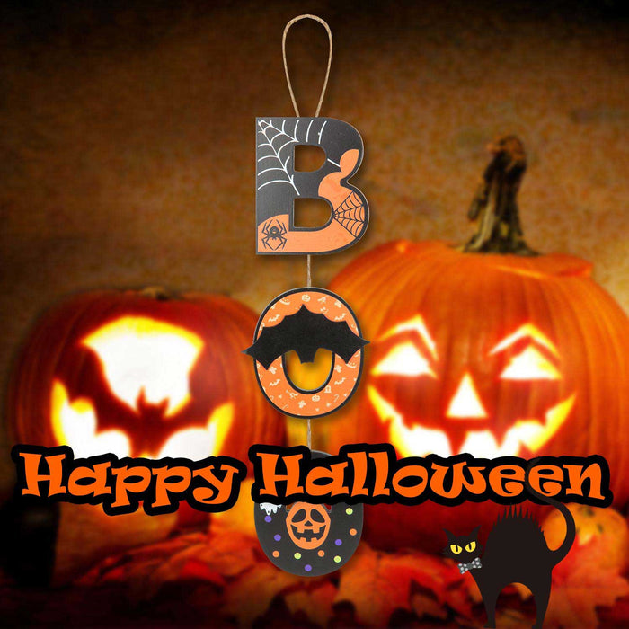 Boo Hanging Sign Halloween Decoration 50cm x 13cm Multi X 1